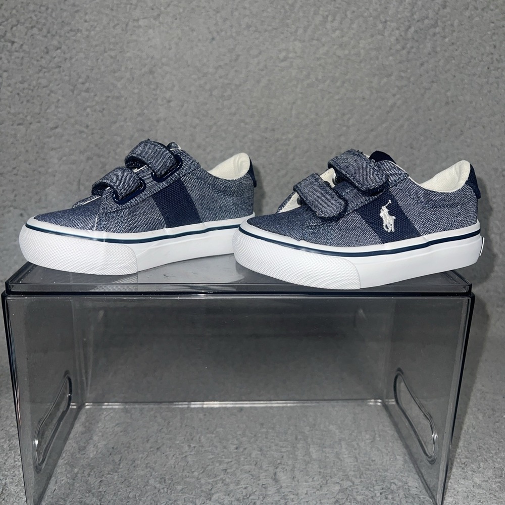 Polo Ralph Lauren Sayer Ez Sneakers Toddler Size 5‎ Blue Canvas J809-0422